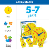 Learning Resources Big Time Classroom Clock Kit, 24 Mini Geared Clocks & Demonstration Clock for Time-Telling Practice
