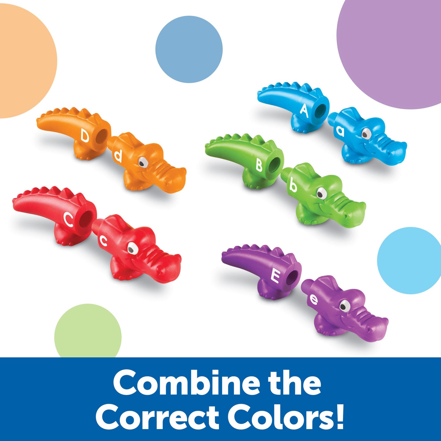 Learning Resources Snap-n-Learn Alphabet Gators, Uppercase and Lowercase Matching Toy, Fine Motor Skills and Letter Recognition, Ages 2+