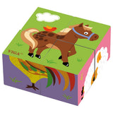 Viga Wild Animals, 6 Sided 2x2 Cube Puzzle, Montessori Wooden Toy, Develops Sensory, Cognitive & Fine Motor Skills, Non-Toxic & Eco-friendly Kids Educational Toy, Suitable for Boys and Girls Aged 2Y+