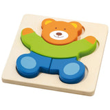 Viga Bear, 4 Piece Block Puzzle, Montessori Wooden Toy, Develops Sensory, Cognitive & Fine Motor Skills, Non-Toxic & Eco-friendly Kids Educational Toy, Suitable for Boys and Girls Aged 18M+