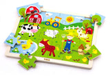 Viga Farm, 24 Piece Jigsaw Puzzle, Montessori Wooden Toy, Develops Sensory, Cognitive & Fine Motor Skills, Non-Toxic & Eco-friendly Kids Educational Toy, Suitable for Boys and Girls Aged 2Y+
