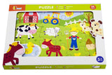 Viga Farm, 24 Piece Jigsaw Puzzle, Montessori Wooden Toy, Develops Sensory, Cognitive & Fine Motor Skills, Non-Toxic & Eco-friendly Kids Educational Toy, Suitable for Boys and Girls Aged 2Y+