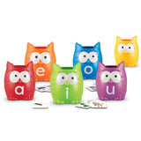 Learning Resources Vowel Owls Sorting Set, Hands-On Literacy Activity for Kids with 100 Picture Cards and 6 Owl Containers, Teaches Short and Long Vowel Sounds, Ages 5+