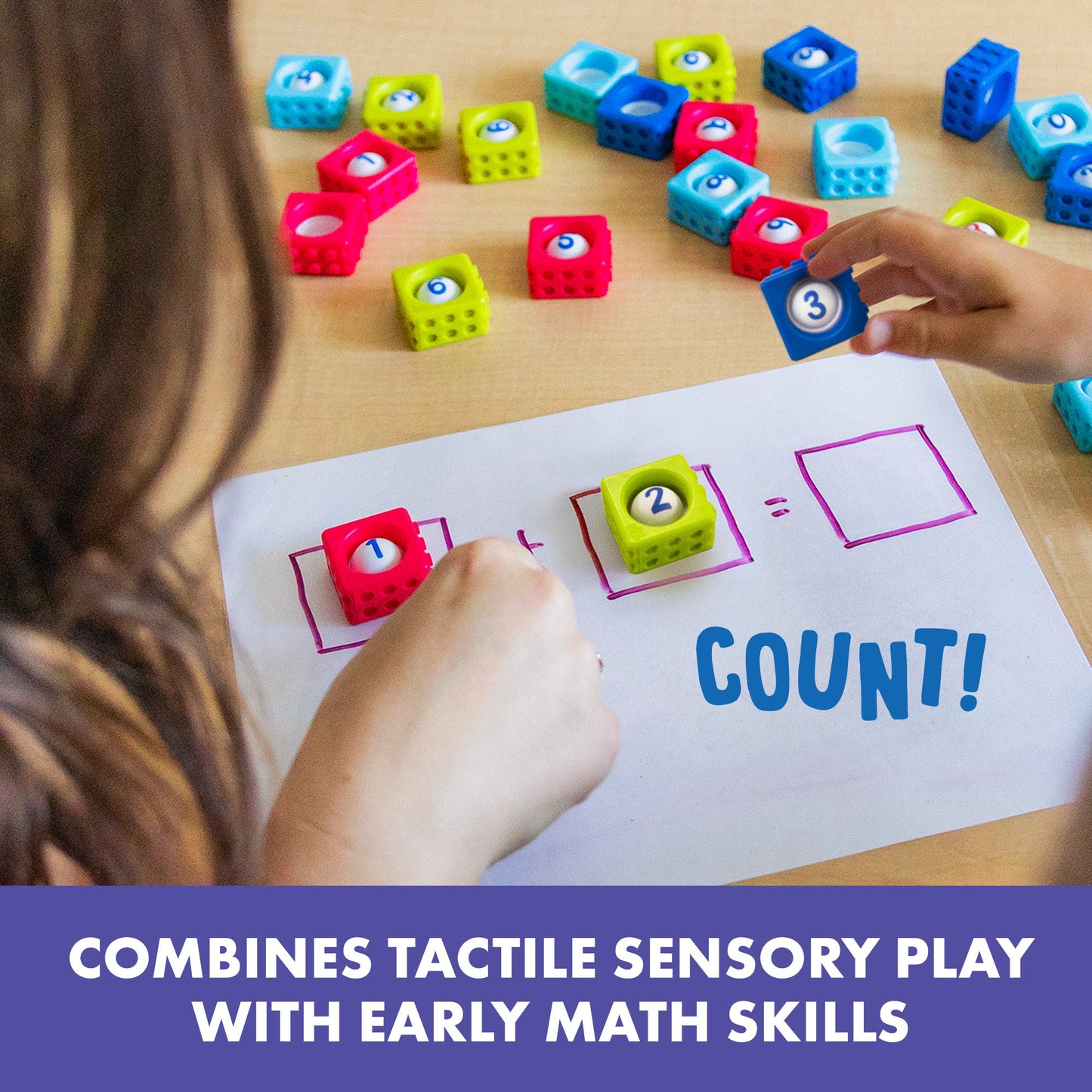 Learning Resources Number BubbleBrix, Sensory Math Toy with 42 Popper Bricks for Number Recognition and Counting, Fidget Learning for Preschoolers, Ages 3+