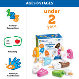 Learning Resources Smart Snacks Number Pops, Counting and Colour Recognition Toy Set for Toddlers Ages 2 and Up, Includes 10 Ice Cream Pops