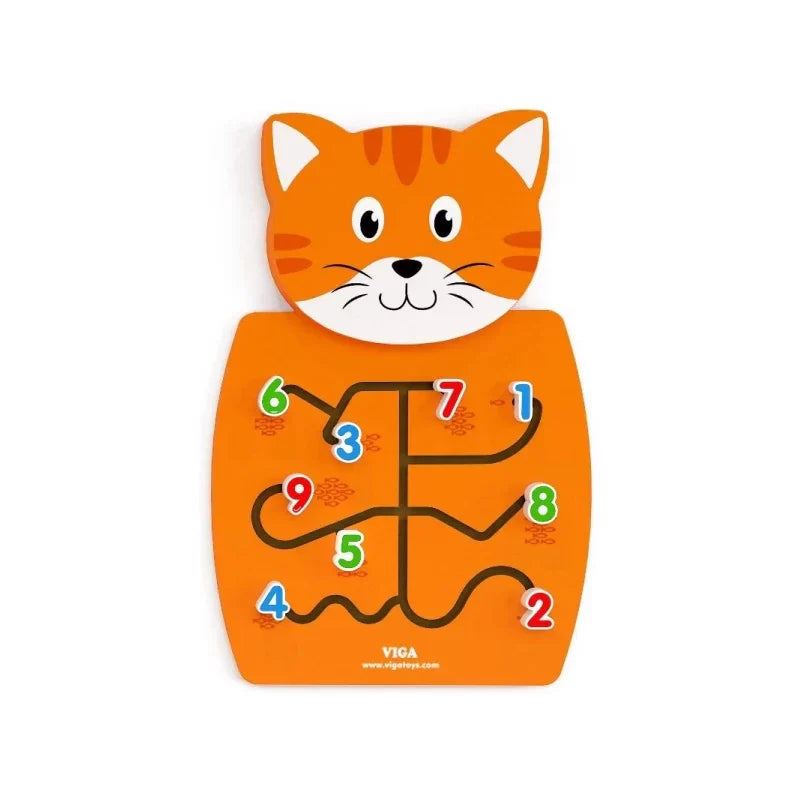 VIGA Matching Numbers Wall Toy, Montessori Educational Number Recognition Panel, Develops Logic, Fine Motor & Counting Skills, Eco-Friendly & Non-Toxic, for Boys & Girls Ages 18M+