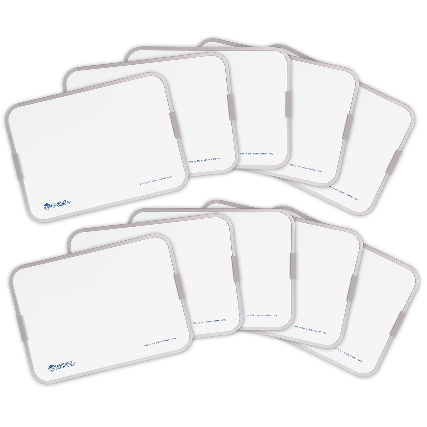 Learning Resources Magnetic Double-Sided Dry-Erase Boards (Set of 10), Magnetic, Wipe Clean, Ideal for Independent Learning, Classroom Activities, Ages 3-13