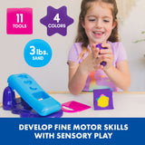 Learning Resources Playfoam Sand Magic Reveal, Sensory Play Sand Set with 4 Colours, 11 Tools & Design Station, Creative & Fine Motor Fun for Kids, Never Dries Out, Ages 3+