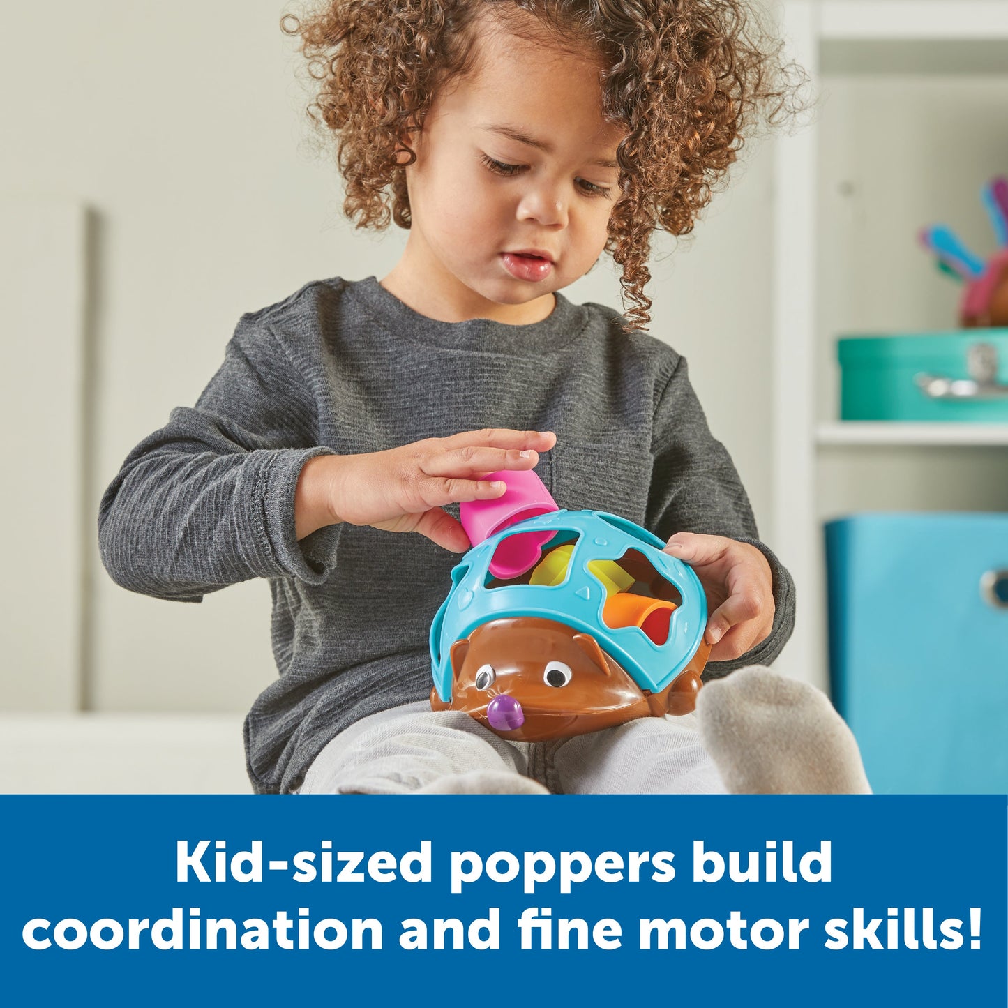 Learning Resources Spike The Fine Motor Hedgehog Poppinâ Shapes Sorter, 7-Piece Shape Sorting & Fidget Toy for Toddlers, Develops Fine Motor, Colour & Sensory Skills, Ages 18 Months+