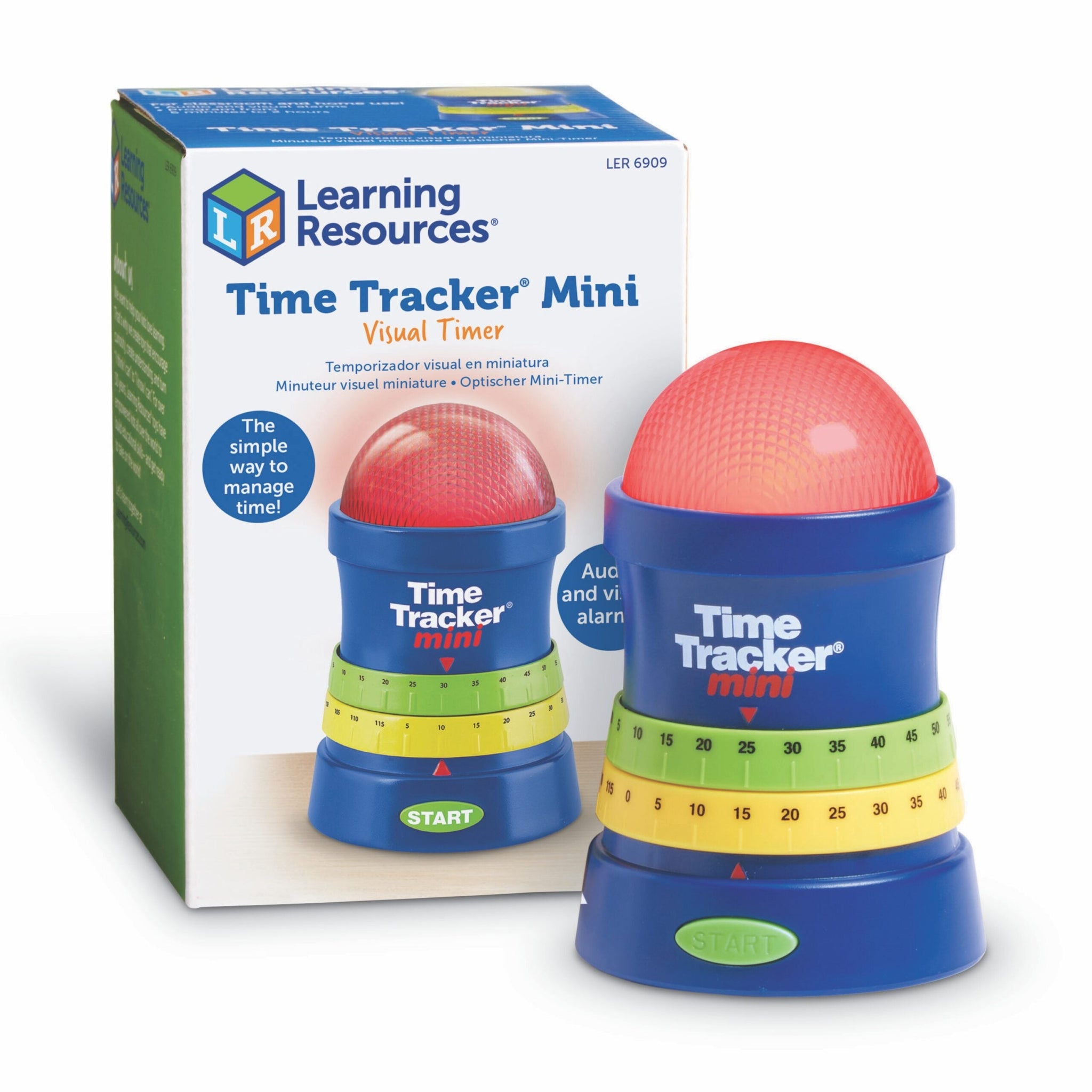 Learning Resources Time Tracker Mini, Visual and Auditory Timer for Kids with Adjustable Volume and Multiple Functions (Ages 3+)