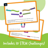 Learning Resources Tumble Trax Magnetic Marble Run, Encourages Engineering & Critical Thinking, Endless Design Combinations, Includes 14 Magnetic Pieces, 10 Activity Cards, 4 Marbles, Ages 5+