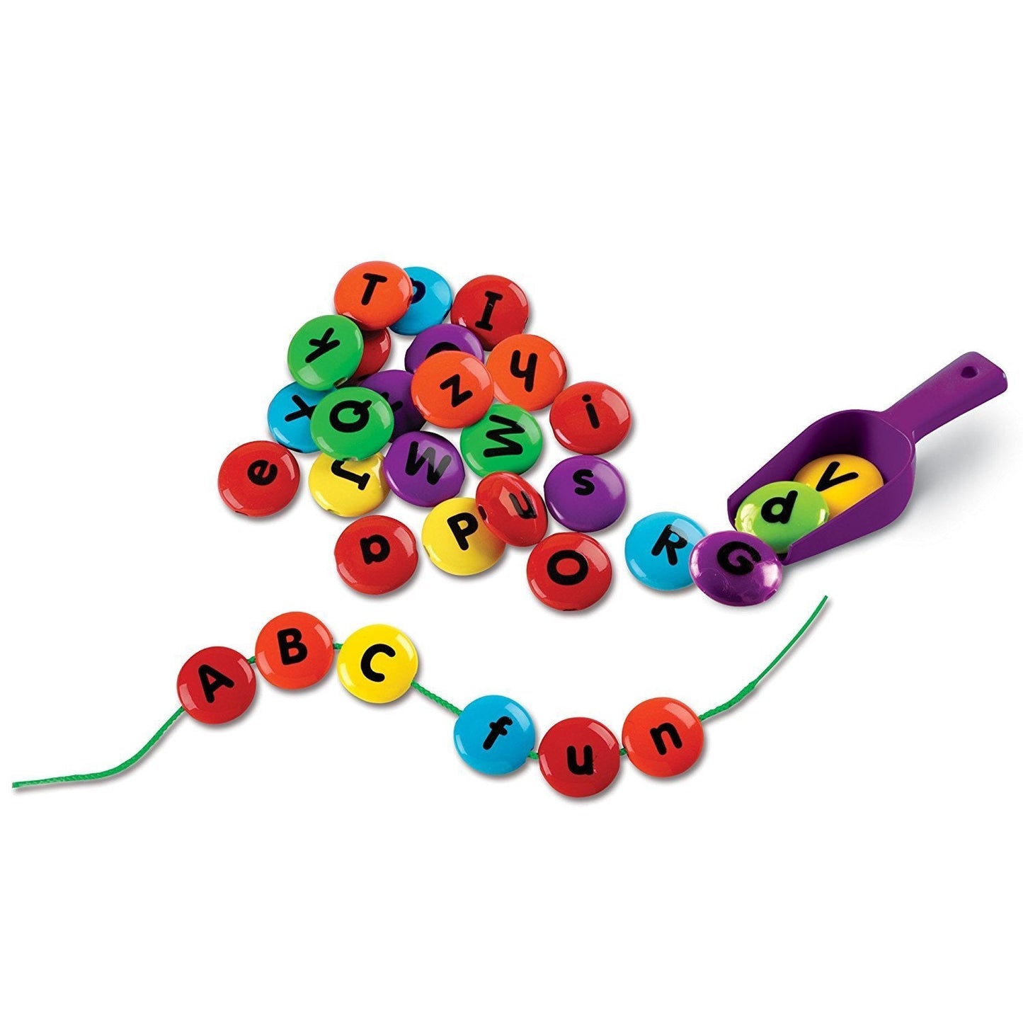 Learning Resources Smart Snacks ABC Lacing Sweets, Alphabet Beads for Fine Motor Skills and Early Literacy, Preschool Learning Toy with Storage Tub, Ages 3+