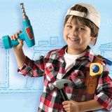 Learning Resources Pretend & Play Work Belt Tool Set, Kids Tool Kit with Battery-Powered Drill and Carry Case, Imaginative Role Play for Ages 3+