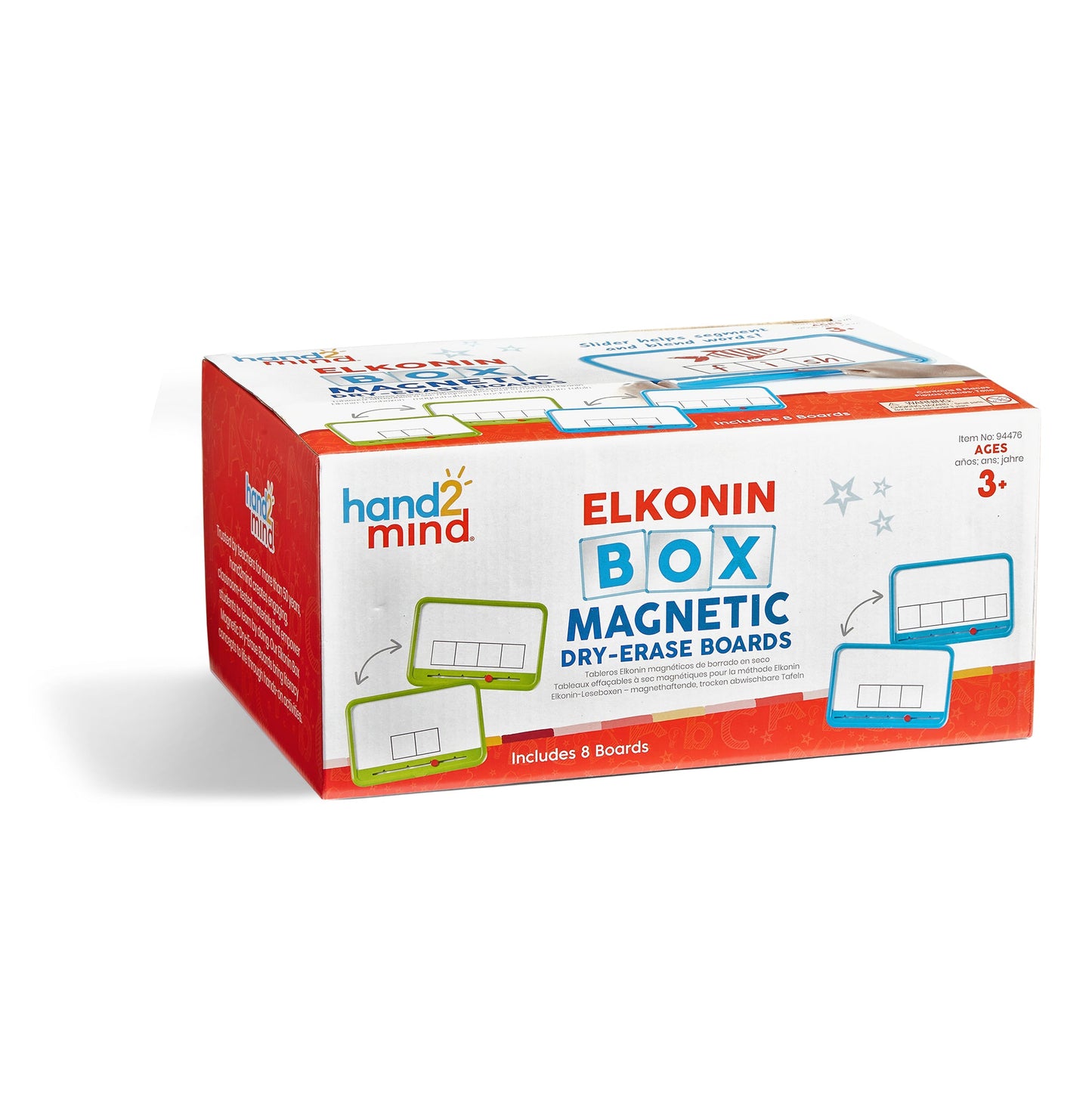 Learning Resources Elkonin Box Magnetic Dry-Erase Board Set, Phonics and Reading Skills Practice, 8 Boards with Built-In Slider, Includes Activity Guide, Ages 3+
