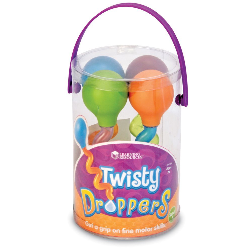 Learning Resources Twisty Droppers, Fine Motor Skills Toy for Toddlers, Set of 4 Pipette Style Droppers for Water Play and Early Science Exploration, Ages 2+