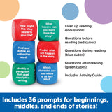 Learning Resources Reading Comprehension Cubes, Engaging Literacy & Language Skill-Building Activity, Set of 6 Soft Foam Dice with 36 Questions for Kids