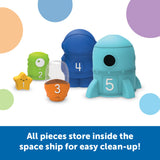 Learning Resources Nesting Space Surprise, Numbered Nesting Toy Set with Rocket, Astronaut, and More, Fine Motor and Counting Toy for Toddlers Ages 18 Months and Up