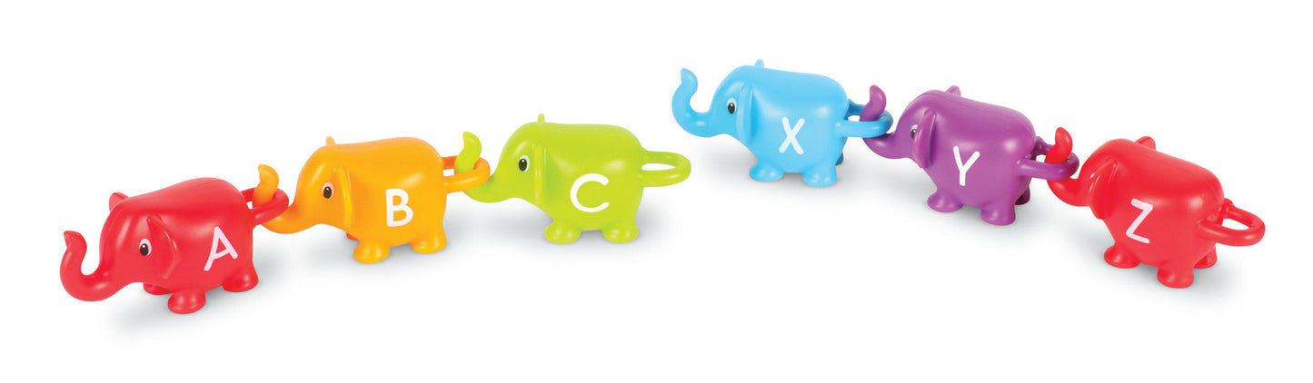 Learning Resources Snap-n-Learn ABC Elephants, 26-Piece Alphabet Learning Toy Set for Letter Matching and Fine Motor Skills, Ages 2 Plus