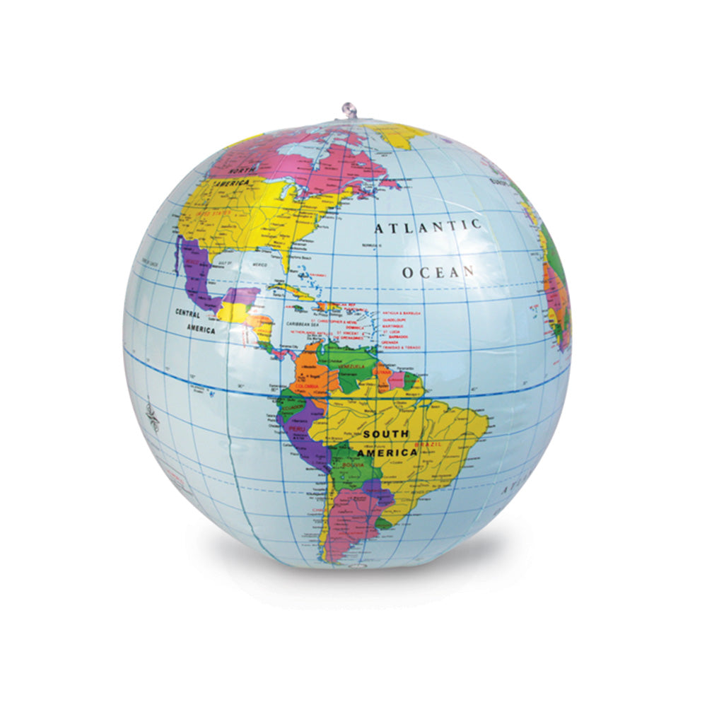 Learning Resources Inflatable Globe (Display Model), Hands-On Geography Learning Toy with Display Hooks & Repair Kit, Ages 5+