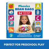 Learning Resources Phonics Bean Bags, 34-Piece Tactile Literacy Set with Drawstring Bag and Activity Guide, Early Years Phonics for Ages 3+