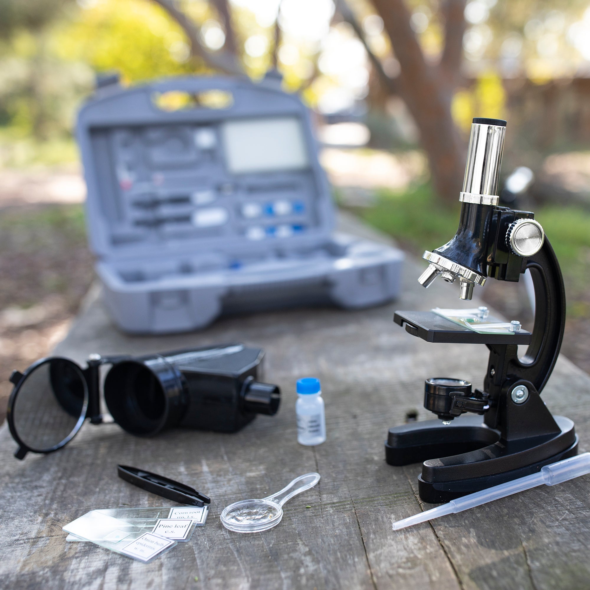 Learning Resources GeoSafari MicroPro 95-Piece Microscope Set, 50x to 600x Magnification, Includes Prepared & DIY Slides, STEM Science Kit for Kids, Ages 8+