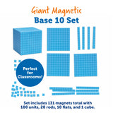 Learning Resources Giant Magnetic Base Ten Set, Classroom Demonstration Kit for Teaching Place Value, Fractions, and Decimals, 131-Piece Maths Manipulative Set