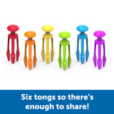 Learning Resources Tri-Grip Tongs, Set of 6, Fine Motor Skills Tool for Kids, Strengthens Pencil Grip, Includes Storage Bin, Ages 4+