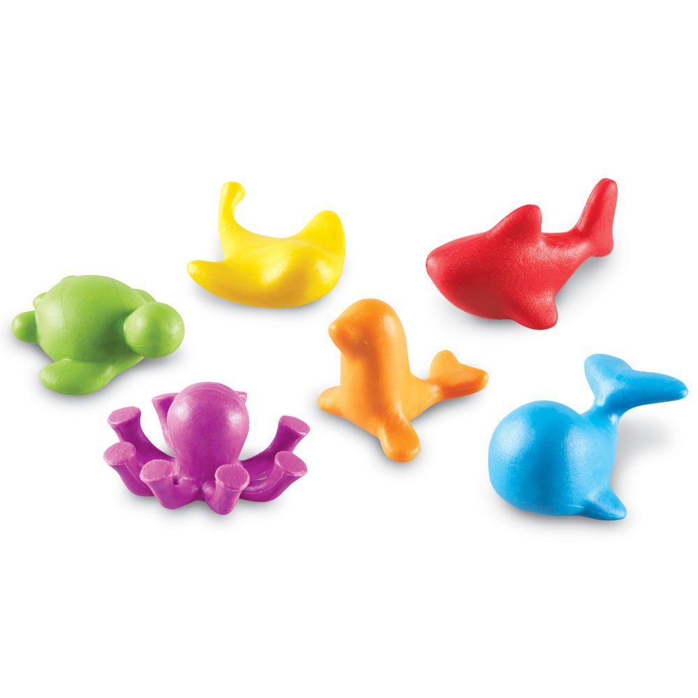 Learning Resources Under the Sea Ocean Counters, Set of 72, Colourful Ocean Animal Counters, Early Maths Skills, Sorting and Counting, Ages 3+, Storage Tub Included