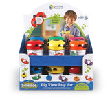 Learning Resources Jumbo Bug Jars, Set of 12 Insect Observation Jars for Kids, Includes 3.5x Magnifying Lids, Air Vents, and Screw-On Caps, Ideal for Outdoor STEM Exploration, Ages 3+