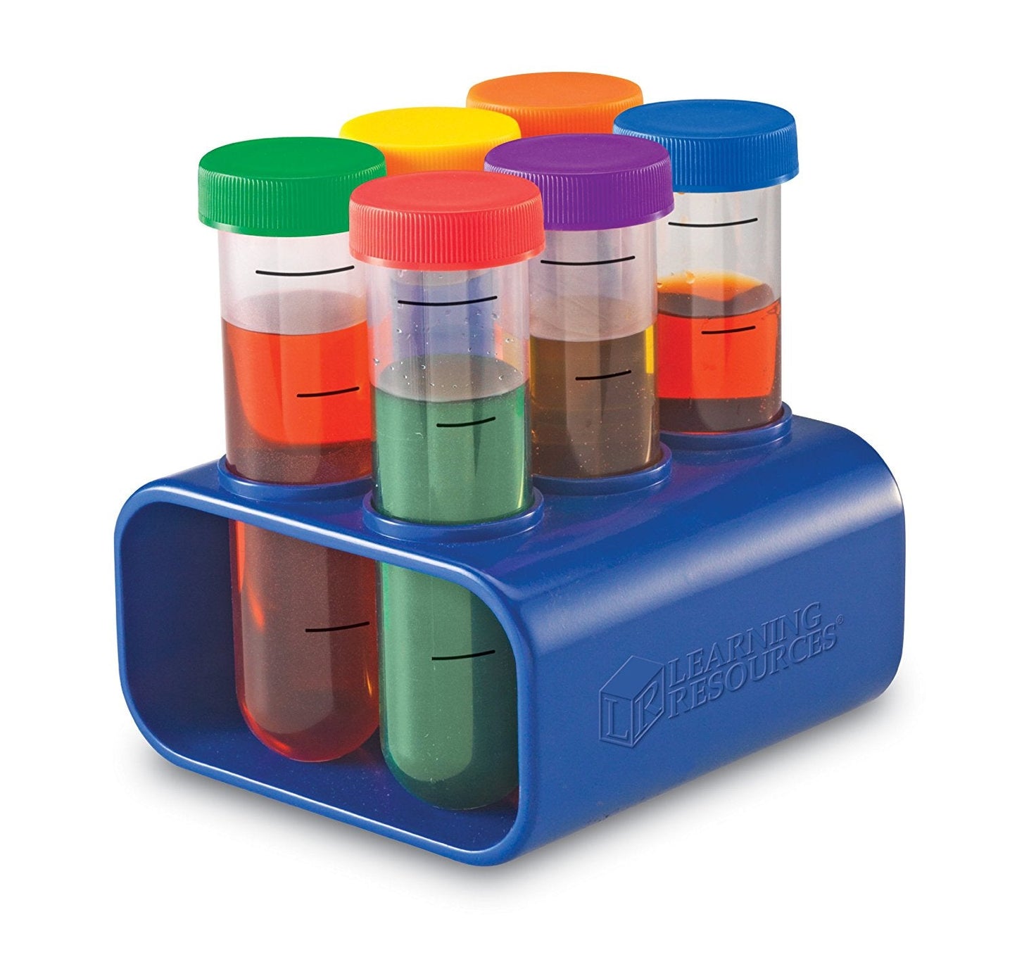 Learning Resources Primary Science Jumbo Test Tubes with Stand, Ideal for Early Science Experiments, Set of 6 with Calibration Marks, Ages 3+