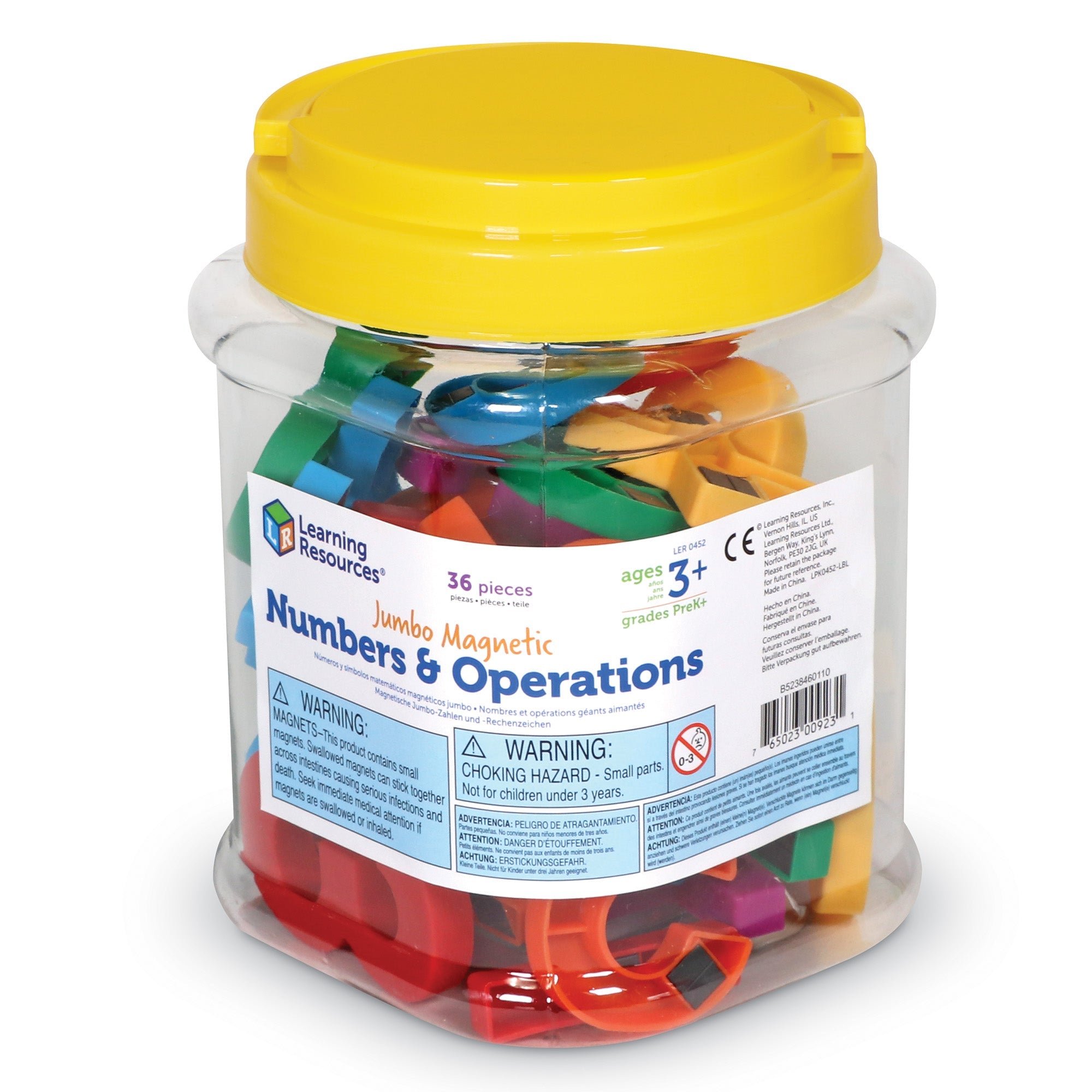 Learning Resources Jumbo Magnetic Numbers & Operations, 36-Piece Set for Early Maths Skills, Large, Easy-to-Handle Number & Symbol Magnets, Ideal for Whiteboards & Fridges, Ages 3+