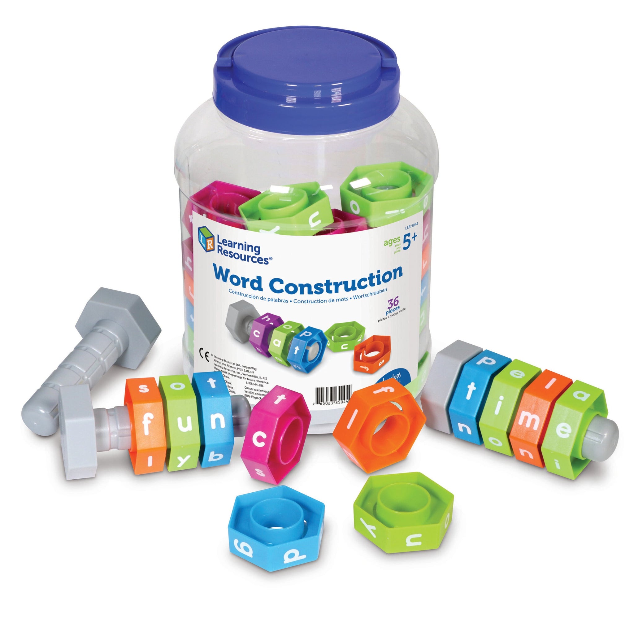Learning Resources Word Construction, Hands-On Literacy Tool, Encourages Early Word Building & Spelling, Includes Activity Guide, Learning Resources