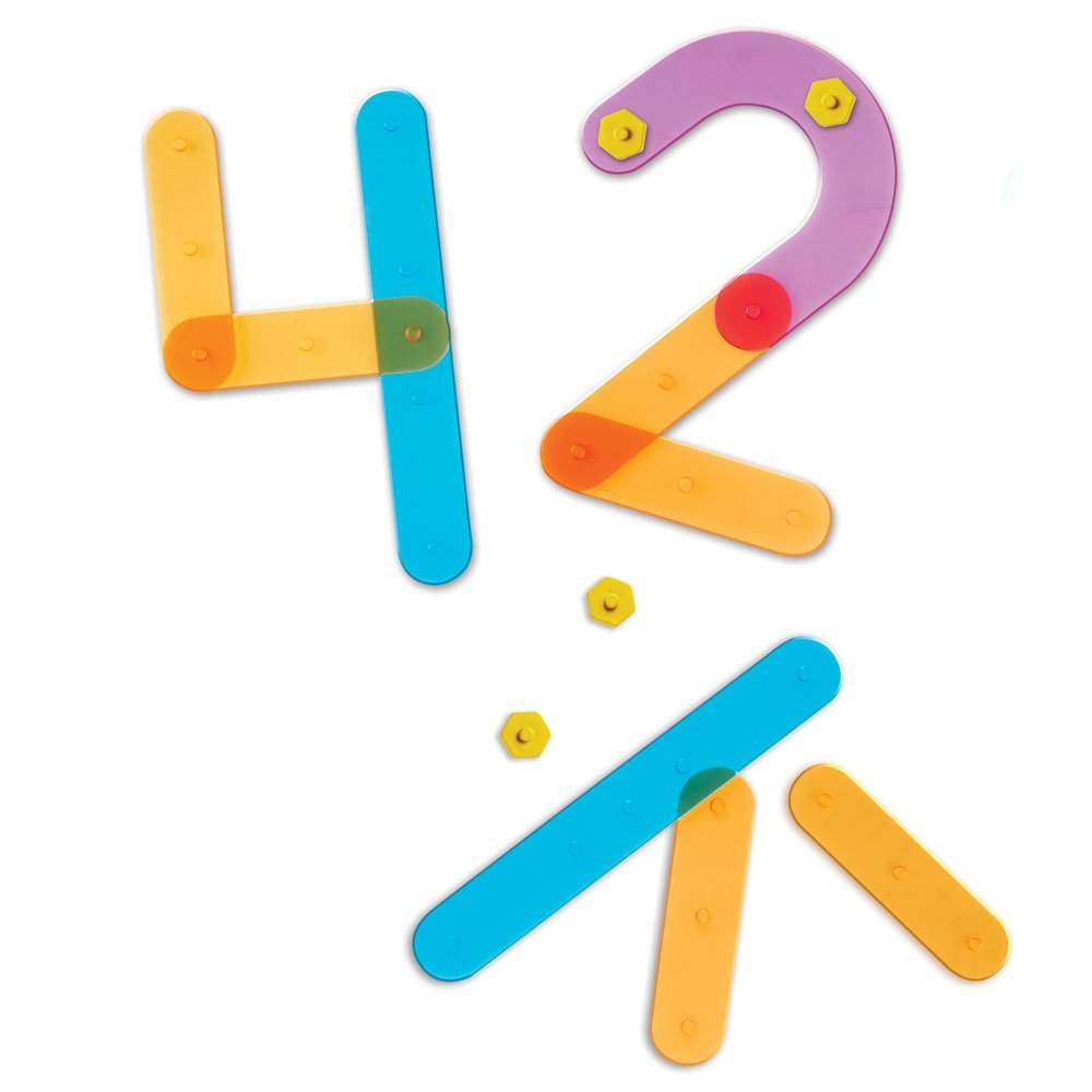 Learning Resources Number Construction Set, Build & Recognize Numbers 0-9, Fine Motor & Numeracy Activity for Kids, Includes Activity Cards & Colour-Coded Pieces, Set of 50, Ages 4+