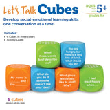 Learning Resources Let’s Talk SEL Cubes, Set of 6 Social Emotional Learning Conversation Cubes, Includes 36 Prompts for Ice Breakers, Social Skills, and Emotional Awareness, For Ages 5+