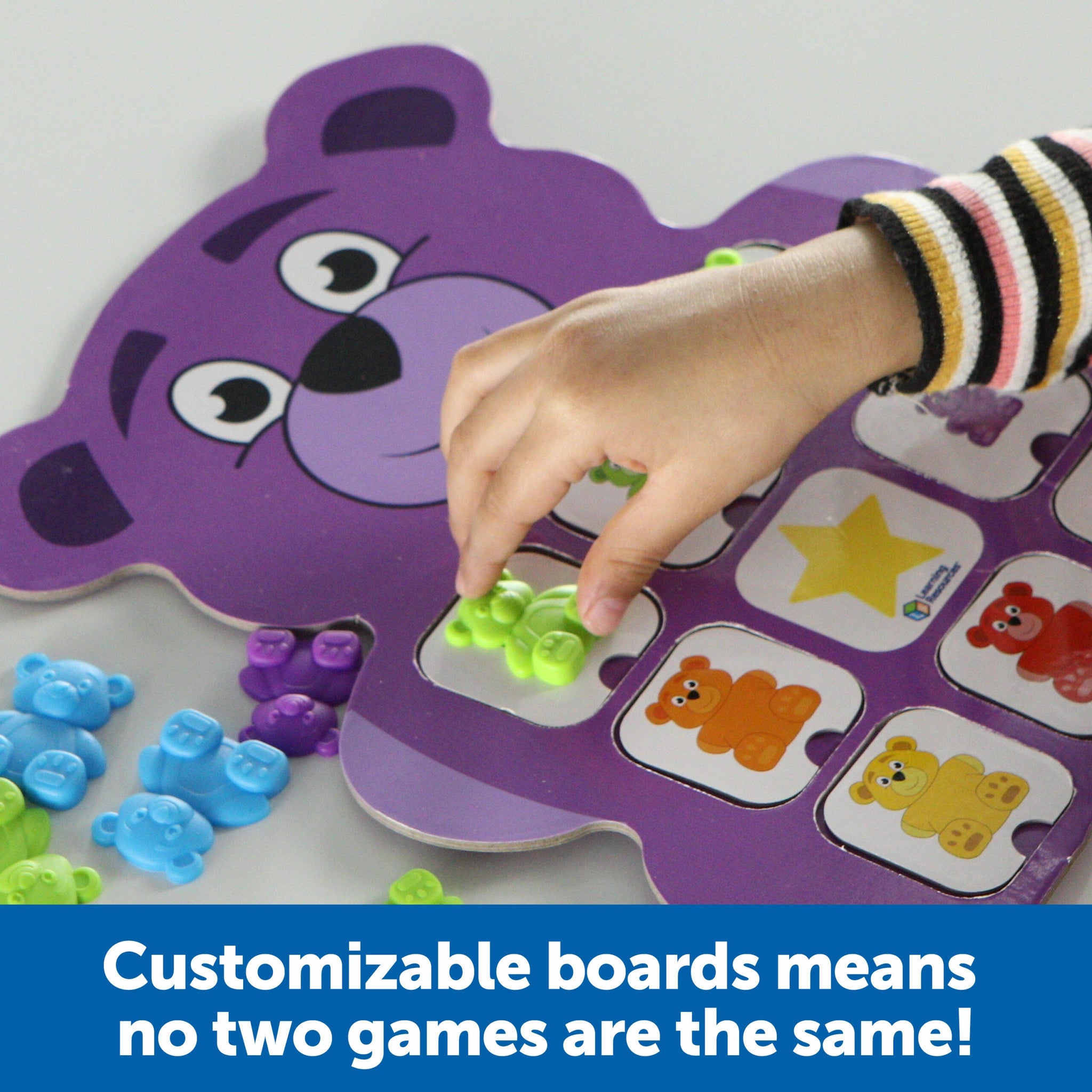 Learning Resources Bingo Bears, Build-Your-Own Bingo Game for Kids, Develop Counting, Critical Thinking, and Social-Emotional Skills, Ages 3+