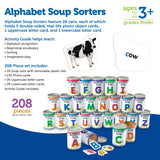 Learning Resources Alphabet Soup Sorters, Hands-On Alphabet & Literacy Learning Set, 208 Pieces, Ages 3+