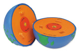 Learning Resources Cross-Section Earth Model, 13cm Soft Foam Globe with Labeled Layers, Temperatures & Depths, Includes Activity Guide, Educational Science Toy for Kids