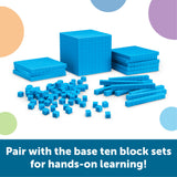 Learning Resources Giant Magnetic Base Ten Set, Classroom Demonstration Kit for Teaching Place Value, Fractions, and Decimals, 131-Piece Maths Manipulative Set