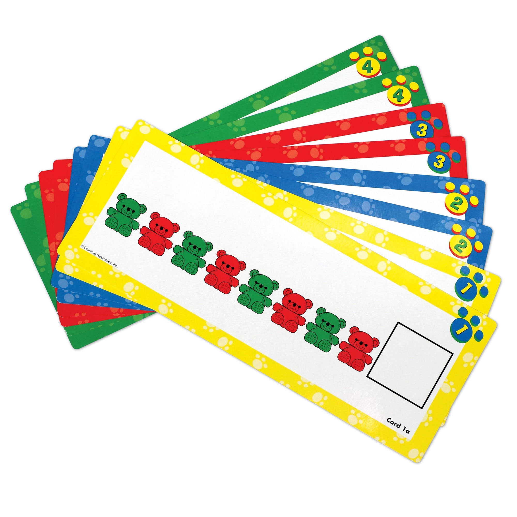 Learning Resources Three Bear Family Double-Sided Pattern Cards, Set of 16, Hands-On Maths Activities for Counting, Sorting & Patterning, Ideal for Classroom & Home Learning, Ages 3+