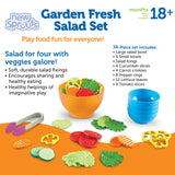 Learning Resources New Sprouts Garden Fresh Salad Set, Pretend Play Food Set for Toddlers, Includes 38 Pieces, Encourages Language and Social Skills, Ages 2+