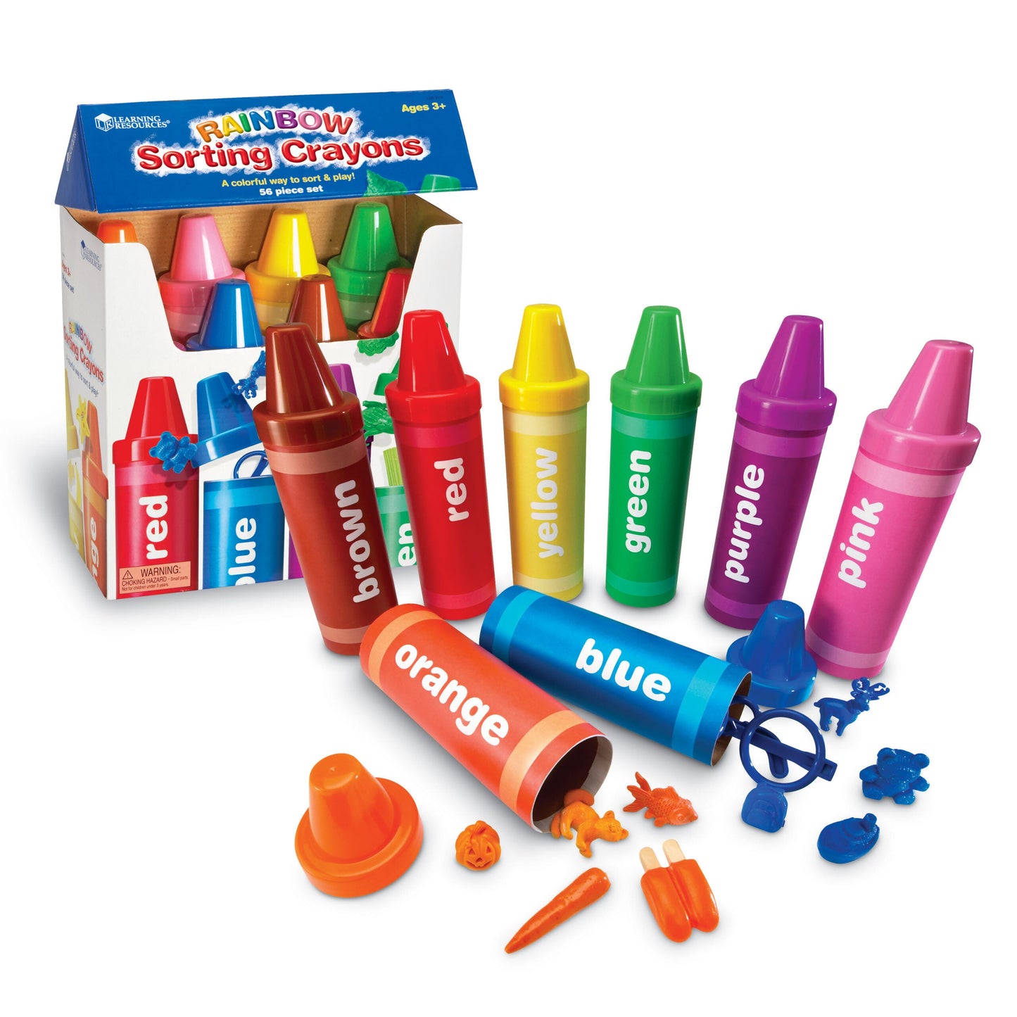 Learning Resources Rainbow Sorting Crayons, 48-Piece Colour Recognition and Sorting Toy, Fun Early Math Activities for Kids Aged 3+