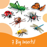 Learning Resources Jumbo Insects Toy Set, 7-Piece Realistic Bug Figures for Kids Imaginative Play and Early Learning