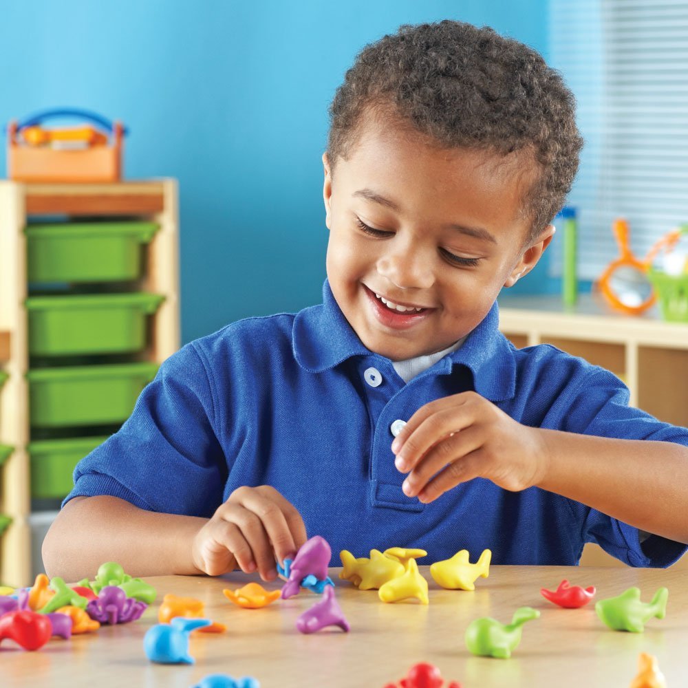 Learning Resources Under the Sea Ocean Counters, Set of 72, Colourful Ocean Animal Counters, Early Maths Skills, Sorting and Counting, Ages 3+, Storage Tub Included