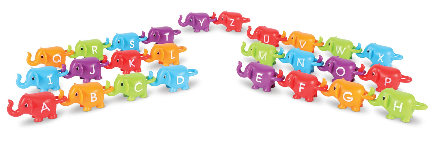 Learning Resources Snap-n-Learn ABC Elephants, 26-Piece Alphabet Learning Toy Set for Letter Matching and Fine Motor Skills, Ages 2 Plus