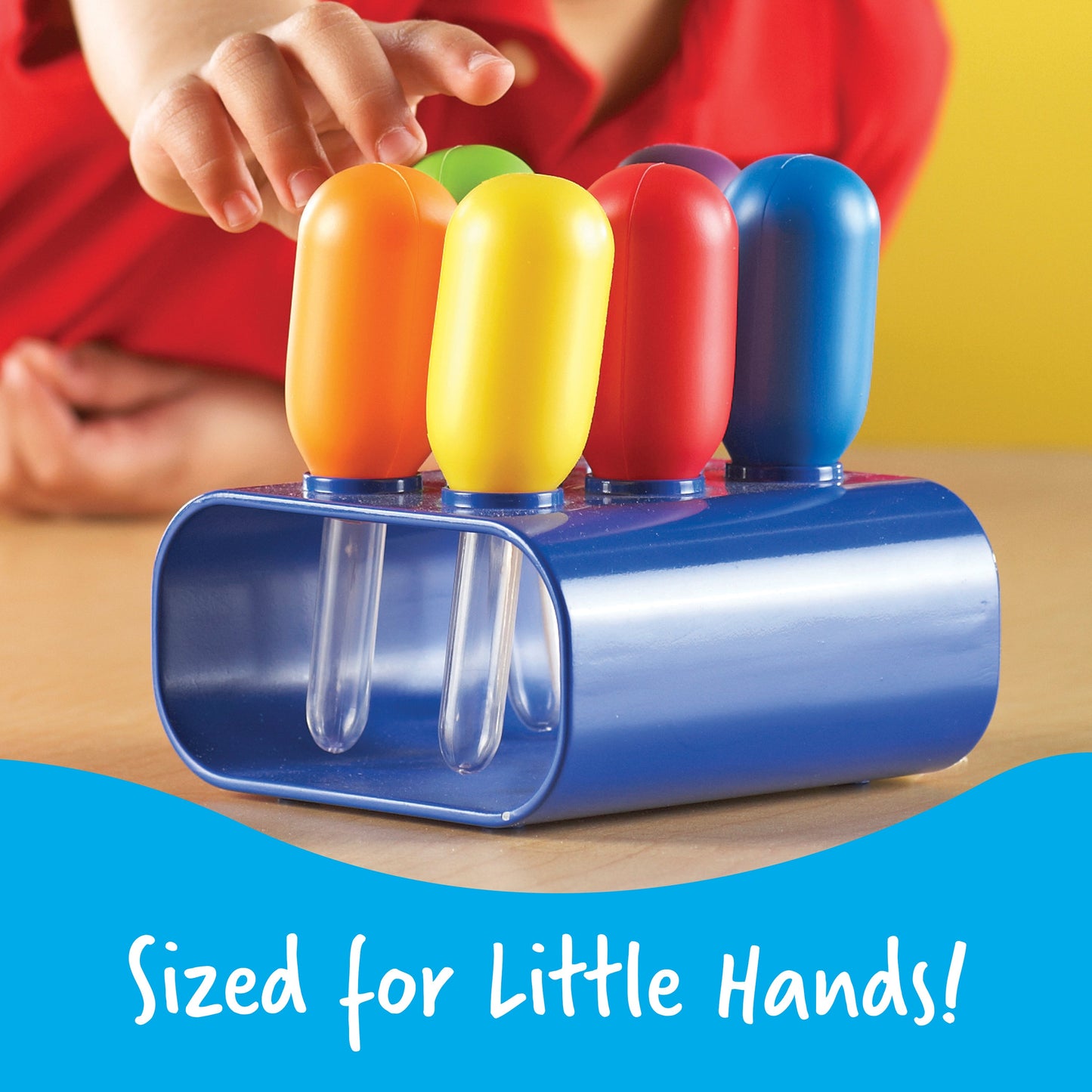 Learning Resources Primary Science Jumbo Eyedroppers with Stand, Set of 6 Colourful Eyedroppers, Perfect for Fine Motor Skill Development, Cause and Effect Exploration, Ages 3+