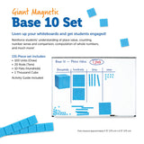 Learning Resources Giant Magnetic Base Ten Set, Classroom Demonstration Kit for Teaching Place Value, Fractions, and Decimals, 131-Piece Maths Manipulative Set