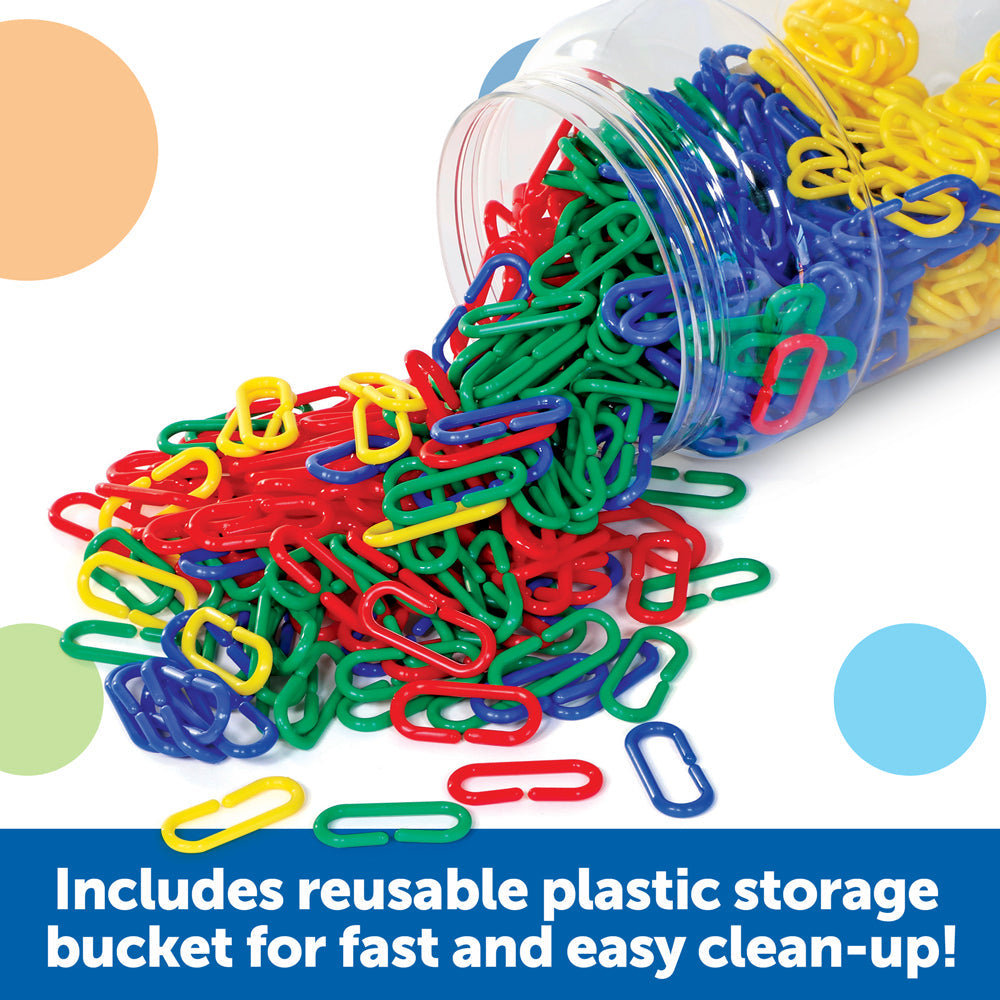 Learning Resources Link âNâ Learn Links, Set of 500 Colourful Plastic Links for Early Maths & Fine Motor Skills, Sorting, Counting & Patterning, Includes Activity Guide, Ages 3+