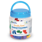 Learning Resources Friendly Farm Animal Counters, Set of 72, Farm Animal Counters for Counting, Sorting & Early Math Skills, Rubber Counters, Wipe-Clean, Includes Storage Tub, Ages 3+
