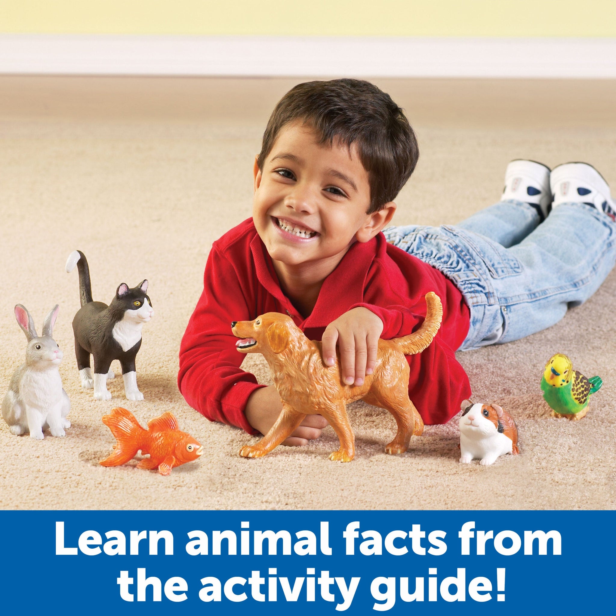 Learning Resources Jumbo Pets Toy Set, 6-Piece Realistic Pet Animal Figures for Kids Imaginative Play and Early Learning