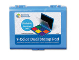 Learning Resources Jumbo 7-Color Dual Stamp Pad, Non-Toxic Washable Ink, 7 Colors, Ideal for Classroom or Craft Use